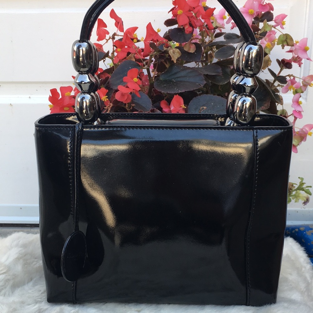 Christian Dior Maris Pearl Tote patent leather